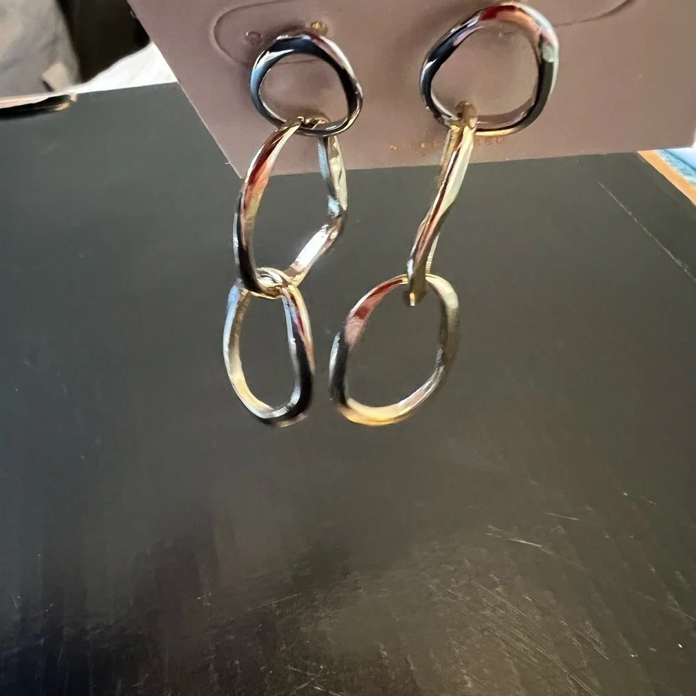 14th & Union Gold and Silver link Earrings